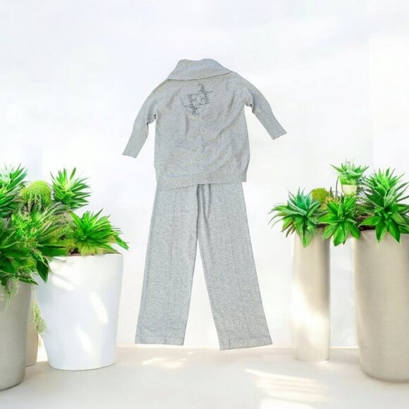 Escada Safina Gray Cowl Neck Sweater Cashmere & Sweatpants Size S - Picture 2 of 16
